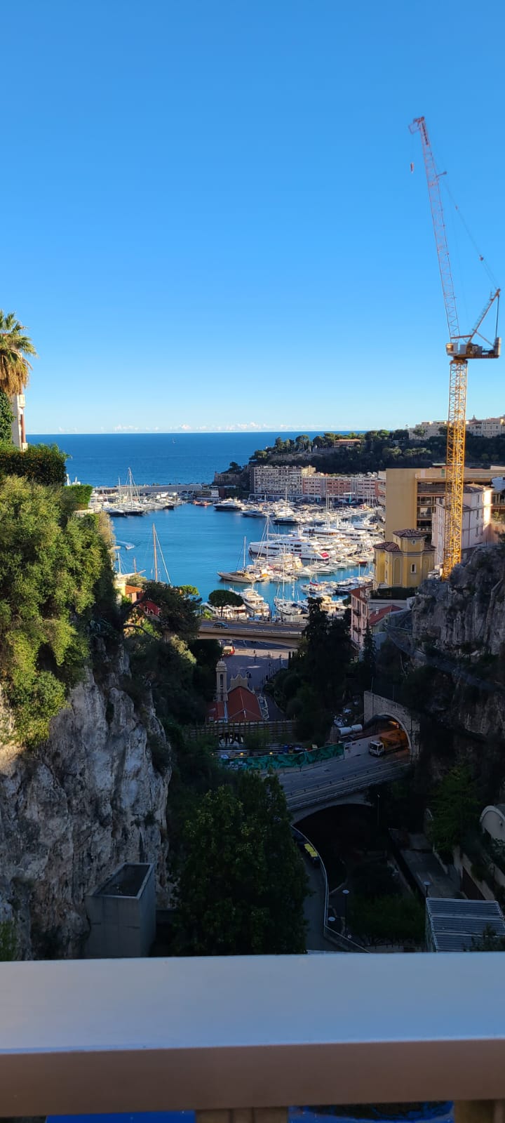 Photo looking out onto the Monaco harbor